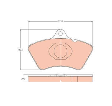 Sada brzdových destiček, kotoučová brzda TRW GDB5081