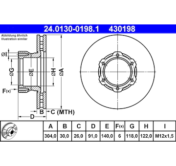 Brzdový kotouč ATE 24.0130-0198.1