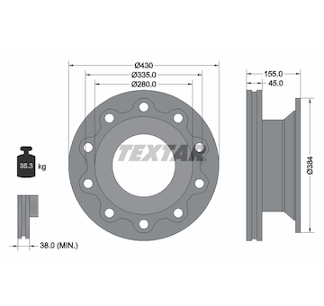 Brzdový kotouč TEXTAR 93102000