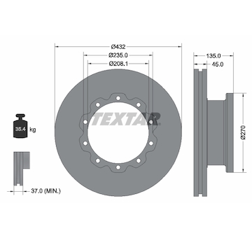 Brzdový kotouč TEXTAR 93087000