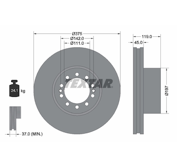 Brzdový kotouč TEXTAR 93222700