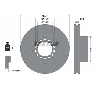 Brzdový kotouč TEXTAR 93175200