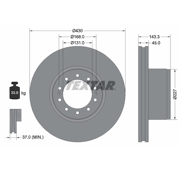 Brzdový kotouč TEXTAR 93186700