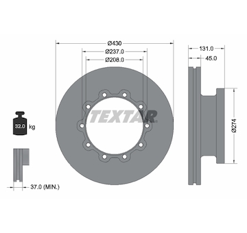 Brzdový kotouč TEXTAR 93088300