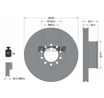 Brzdový kotouč TEXTAR 93138000