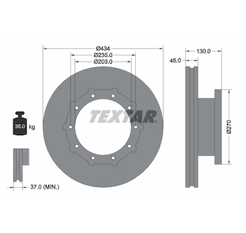 Brzdový kotouč TEXTAR 93243400