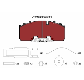 Sada brzdových destiček, kotoučová brzda TEXTAR 2930601
