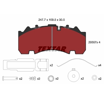 Sada brzdových destiček, kotoučová brzda TEXTAR 2930701