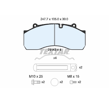 Sada brzdových destiček, kotoučová brzda TEXTAR 2914302