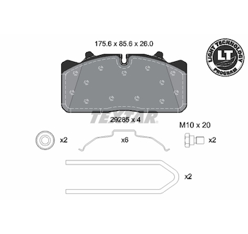 Sada brzdových destiček, kotoučová brzda TEXTAR 2928501