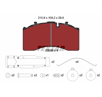 Sada brzdových destiček, kotoučová brzda TEXTAR 2926901