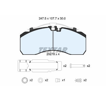 Sada brzdových destiček, kotoučová brzda TEXTAR 2927802