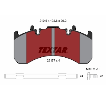 Sada brzdových destiček, kotoučová brzda TEXTAR 2917704