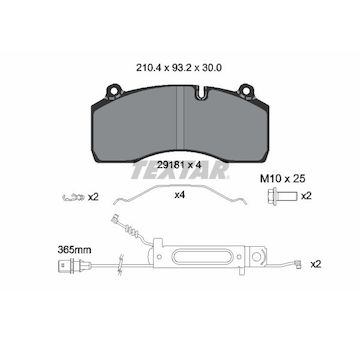 Sada brzdových destiček, kotoučová brzda TEXTAR 2918101
