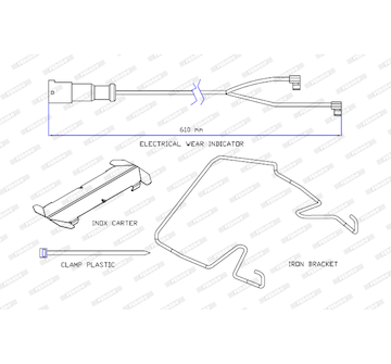 Vystrazny kontakt, opotrebeni oblozeni FERODO FAI181