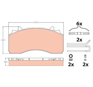 Sada brzdových destiček, kotoučová brzda TRW GDB5114