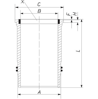 Vložený válec MAHLE 213 LW 00100 000