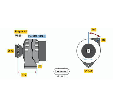 generátor BOSCH 0 986 046 040
