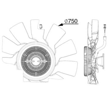 Větrák, chlazení motoru MAHLE CFF 515 000P