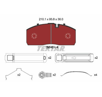 Sada brzdových destiček, kotoučová brzda TEXTAR 2934001
