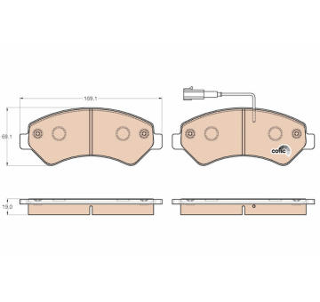 Sada brzdových destiček, kotoučová brzda TRW GDB1982