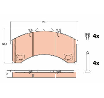 Sada brzdových destiček, kotoučová brzda TRW GDB5024