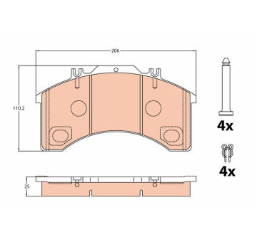 Sada brzdových destiček, kotoučová brzda TRW GDB5022
