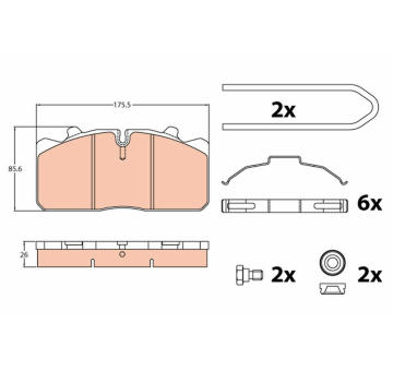 Sada brzdových destiček, kotoučová brzda TRW GDB5069