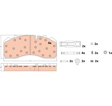 Sada brzdových destiček, kotoučová brzda TRW GDB5072