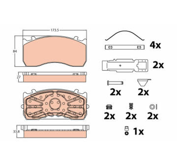 Sada brzdových destiček, kotoučová brzda TRW GDB5073