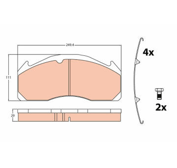 Sada brzdových destiček, kotoučová brzda TRW GDB5085