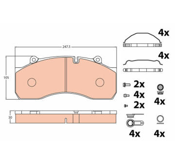 Sada brzdových destiček, kotoučová brzda TRW GDB5090