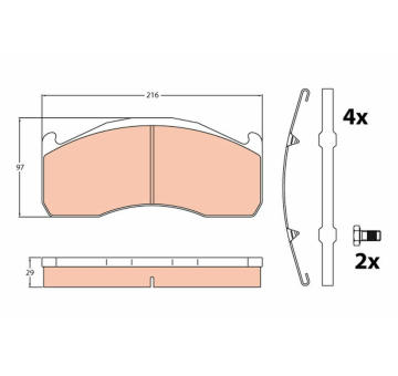 Sada brzdových destiček, kotoučová brzda TRW GDB5103