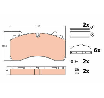 Sada brzdových destiček, kotoučová brzda TRW GDB5094