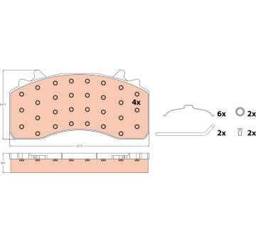 Sada brzdových destiček, kotoučová brzda TRW GDB5114