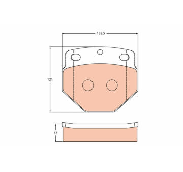 Sada brzdových destiček, kotoučová brzda TRW GDB5087