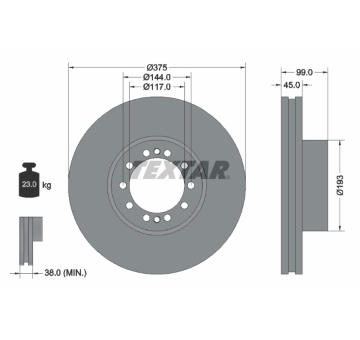 Brzdový kotouč TEXTAR 93142700