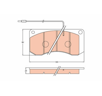 Sada brzdových destiček, kotoučová brzda TRW GDB5051