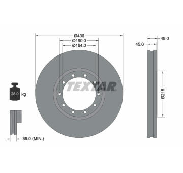 Brzdový kotouč TEXTAR 93193500