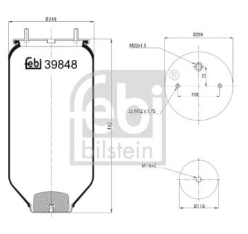 Mech, pneumaticke odpruzeni FEBI BILSTEIN 39848