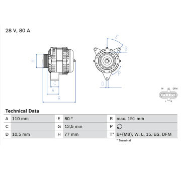 generátor BOSCH 0 986 042 380