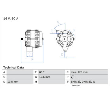 generátor BOSCH 0 986 046 000