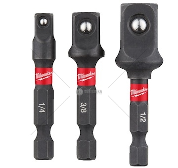 Adaptér SHOCKWAVE™ IMPACT DUTY - sada 3 ks Hex na čtverec