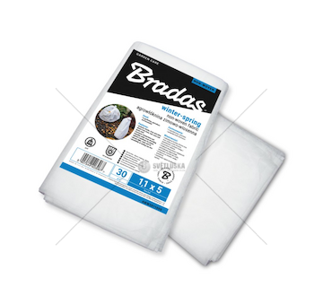 Agrovláknina 30g/m² zimní-jarní, bílá, 1,1×5 m - BRADAS