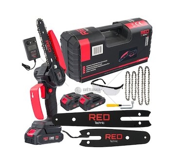 Aku jednoruční pila 4"/6", 2×21 V, 2000 mAh - RED TECHNIC