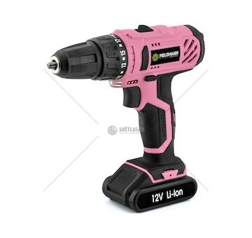 Aku vrtací šroubovák FDV 10202-A 12 V, růžový - FIELDMANN