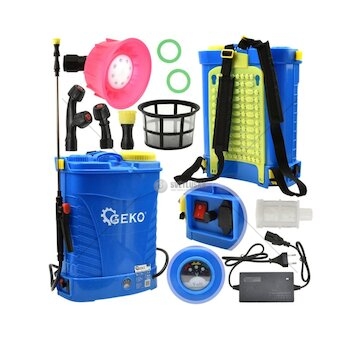 Aku zádový postřikovač 16l, 12V, 12Ah, modrý GEKO