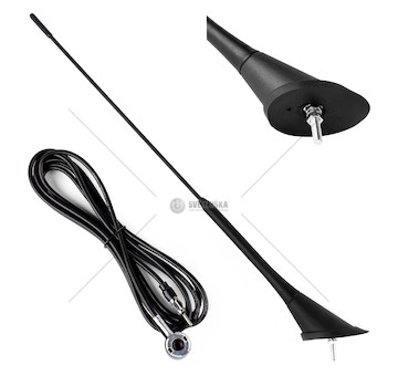 Autoanténa 40cm 5mm adaptér 3m cord ANT07 AMiO-01507