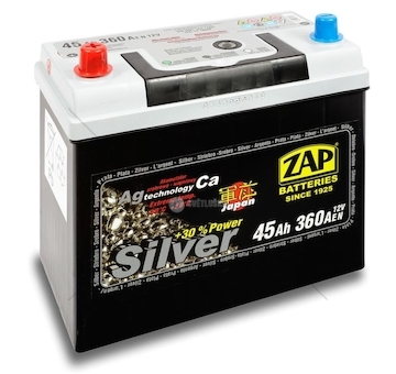 AUTOBATERIE 12V 45AH 360A SILVER ZAP 545023030 (237×127×220)