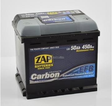 AUTOBATERIE 12V 50AH 450A EFB P+ ZAP 55005-ZAP (206×175×190)